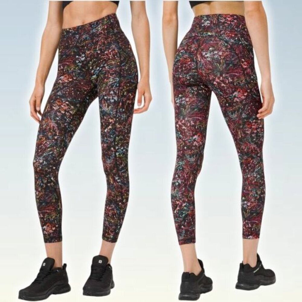 LULULEMON Invigorate High-Rise Tight 25" Sz 2 Foliage Overlay Multi